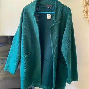 Oversized tailored knit blazer